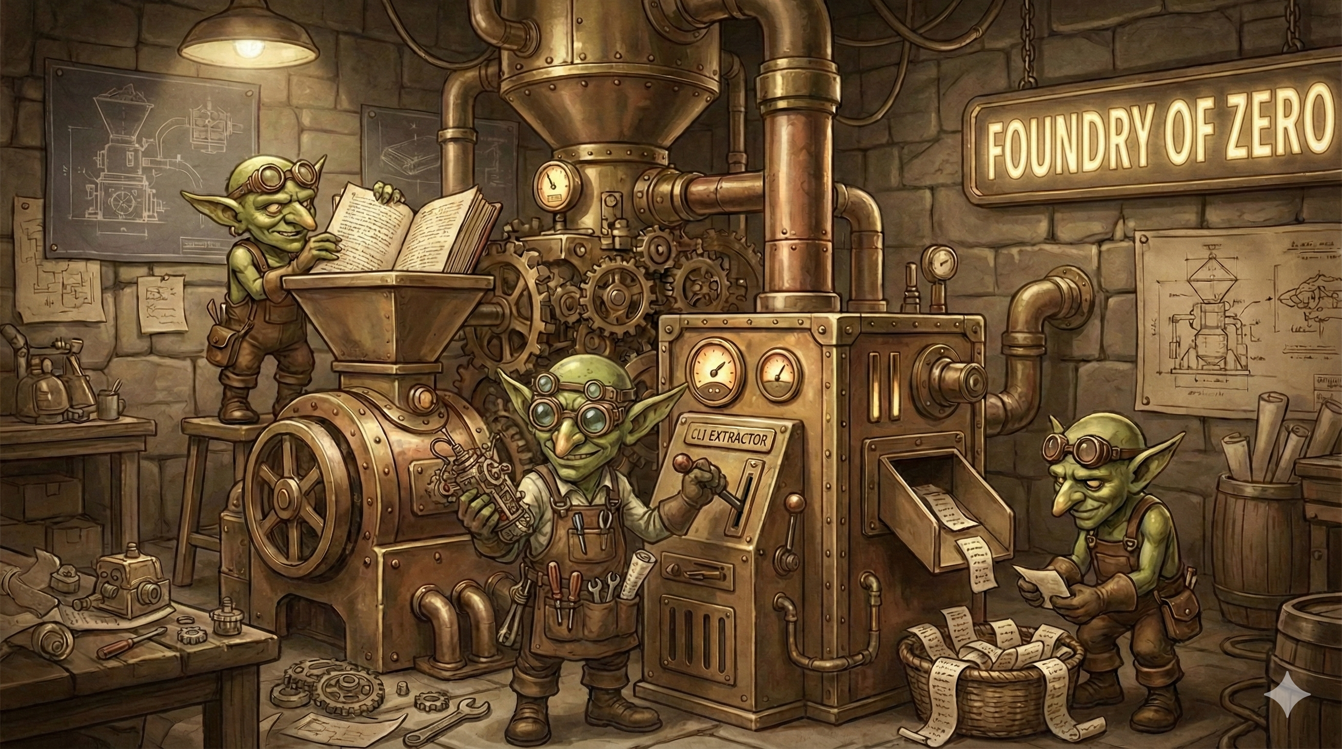 The Inventor - steampunk goblin illustration